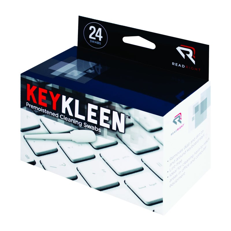 Read Right KeyKleen Keyboard Cleaner Swabs, 24 Swabs per Box (RR1243) White